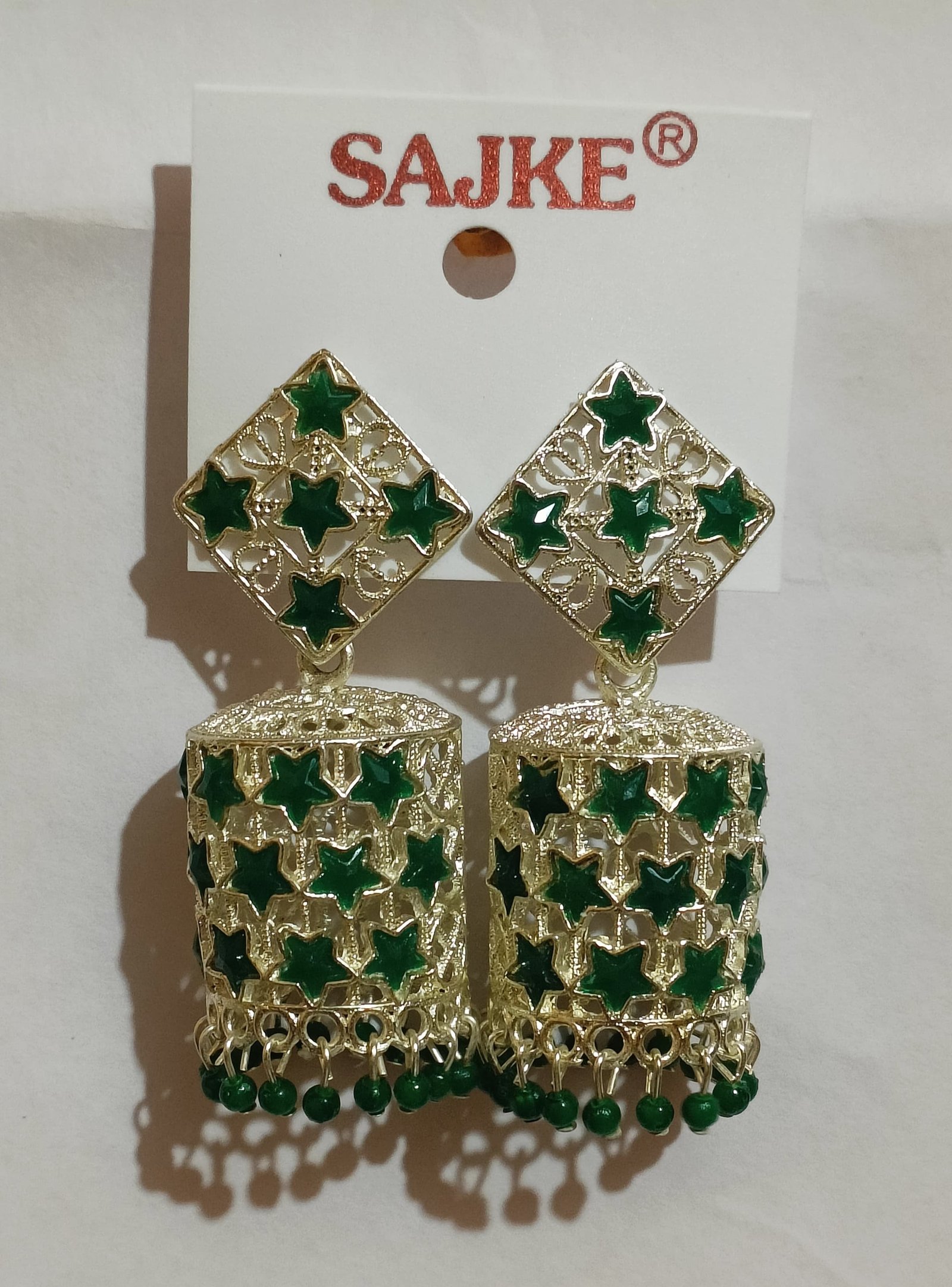 Green & Silver Jhumka For Girls and Women Earrings & Studs in Women Fashion
